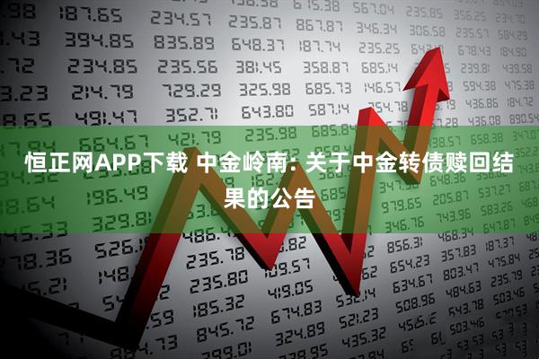 恒正网APP下载 中金岭南: 关于中金转债赎回结果的公告